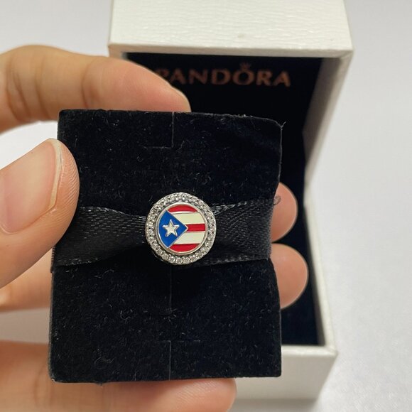 Pandora Puerto Rico Flag Exclusive Charm Bead - Picture 1 of 5